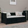 vidaXL Day Bed Black Solid pine wood Small Twin Day Bed Rectangular