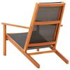 vidaXL Garden Chair Black and Natural Wood Solid eucalyptus wood, Textilene