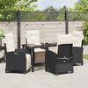 vidaXL Garden Dining Set with Cushion 5 pcs Black Poly Rattan