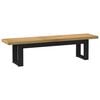 vidaXL Dining Bench Natural, Black Solid Pine Wood 70.9x15.7x17.7 in