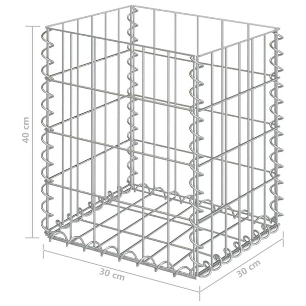 vidaXL Gabion Baskets 2 pcs Galvanized Steel 11.8"x11.8"x15.7"