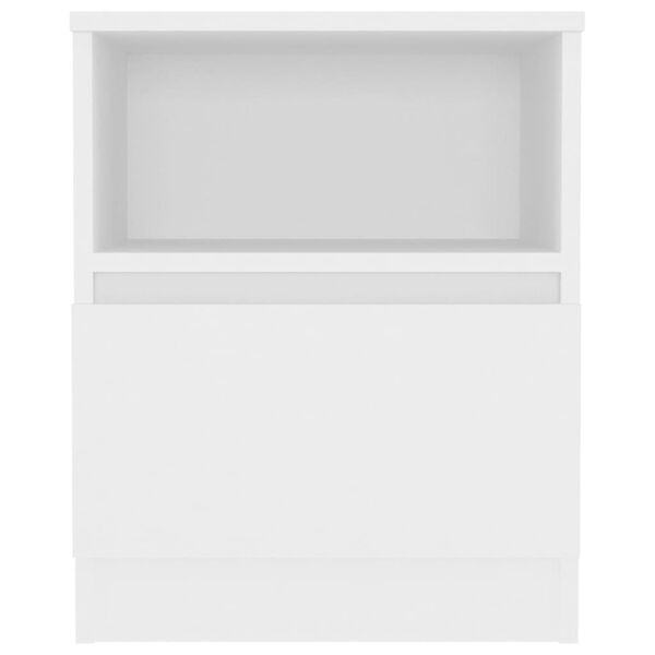 vidaXL Bed Cabinet Set of 2 White Engineered wood Medium Bed Cabinet