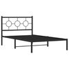 vidaXL Bed Frame Black Steel Twin Bed Frame Rectangular Industrial