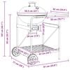 vidaXL Outdoor Grill with Wheel Black 35.83 x 27.95 x 42.13 in Metal
