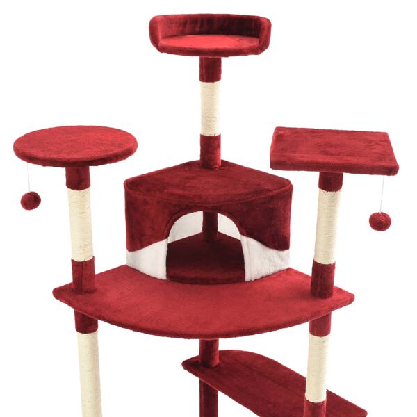 vidaXL Cat Tree Red and White