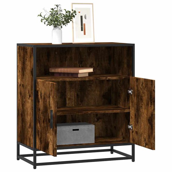 vidaXL Sideboard Smoked Oak Engineered wood, metal 26.8x13.8x29.9 in