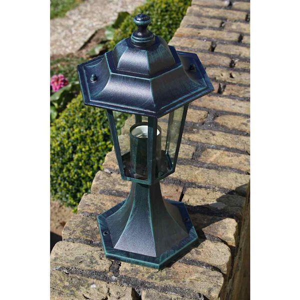 vidaXL Garden Light Dark Green, Black Aluminum, Glass