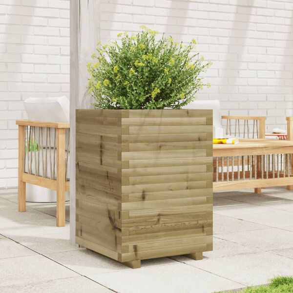 vidaXL Garden Planter Natural Wood Treated Pine Wood Medium Durable