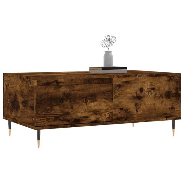 vidaXL Coffee Table Smoked Oak Engineered Wood, Metal Medium