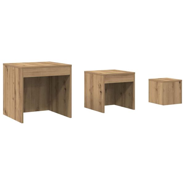 vidaXL Nesting Table Set of 3 Artisan Oak Engineered Wood