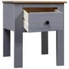 vidaXL Bedside Cabinet Grey Solid Pinewood Medium Stylish Nightstand