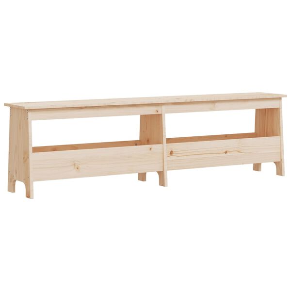 vidaXL Hall Bench Natural Wood Solid Pine Wood 63.0 x 11.0 x 17.7 in