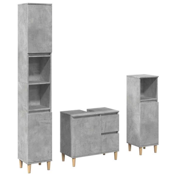 vidaXL Bathroom Furniture Set Concrete Grey