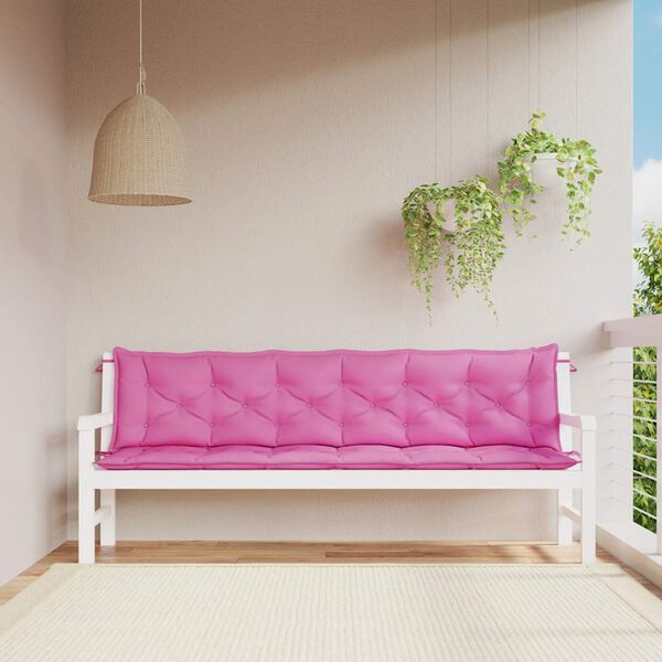 vidaXL Garden Bench Cushion Set of 2 Pink 100% polyester Extra Long