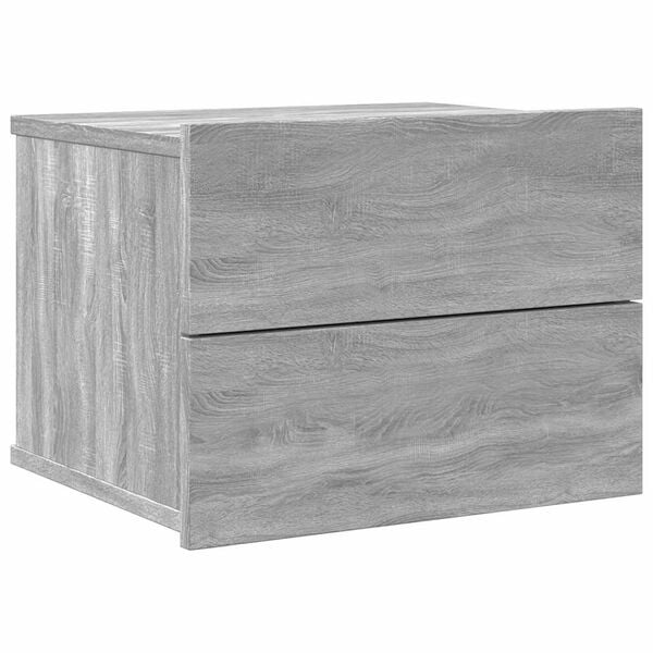 vidaXL Bedside Cabinet Grey sonoma Engineered wood Compact