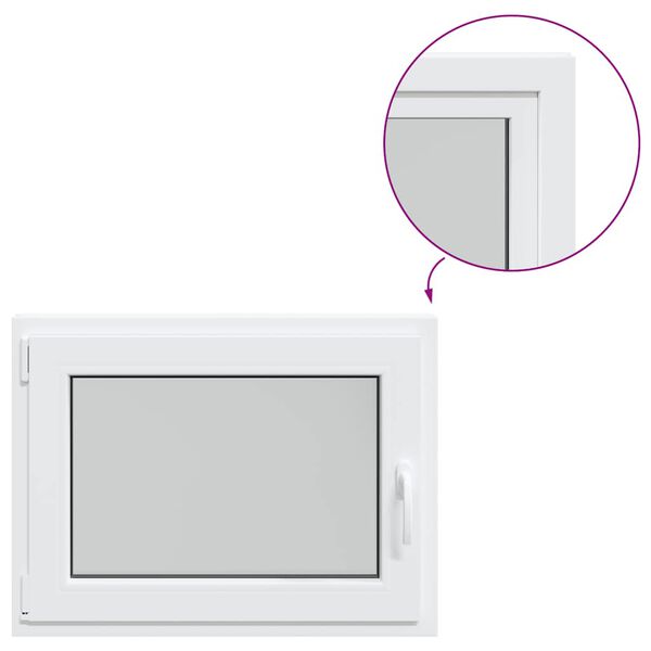 vidaXL Basement Window "RISOR" 31.5x23.6" Tilt&Turn DIN Left White