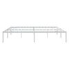 vidaXL Bed Frame White Powder-coated steel King Bed Frame Rectangular
