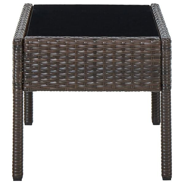 vidaXL Garden Table Brown PE Rattan Medium Durable Garden Table