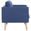 vidaXL Sofa Blue Wood and Polyester Fabric 2-seater Removable Covers