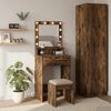 vidaXL Dressing Table with Shelf Smoked Oak 19.69 x 16.14 x 53.15 in