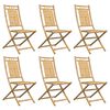 vidaXL Garden Chair Set of 6 Natural Bamboo Bamboo Small Foldable