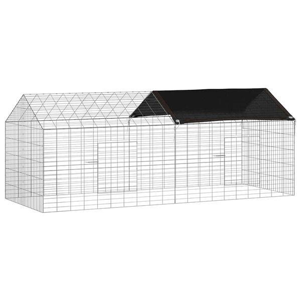 vidaXL Rabbit Cage Silver 400 x 78 x 78 cm Galvanised Steel