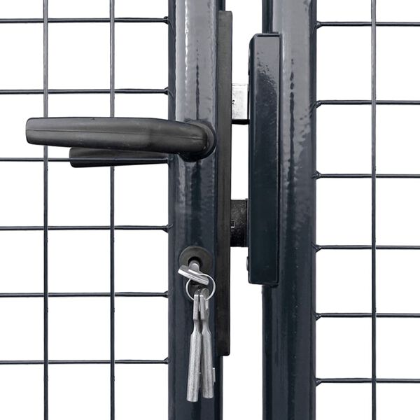 vidaXL Mesh Garden Gate Galvanised Steel 118.1x39.4" Grey
