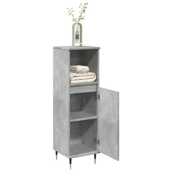 vidaXL Bathroom Cabinet Concrete grey Engineered wood, iron Tall