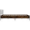 vidaXL Bed Frame Brown oak Engineered wood, metal, plywood Full