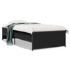 vidaXL Bed Frame Black Engineered Wood, Steel Single Modern Bed Frame