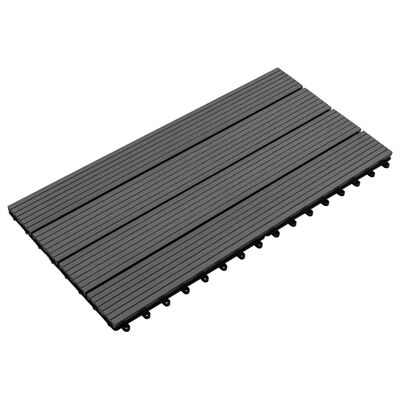 vidaXL Decking Tiles 6 pcs WPC 23.6"x11.8" 11.6 ft² Black