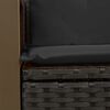 vidaXL Garden Sofa Black Poly Rattan, Powder-Coated Steel, Solid Acacia Wood