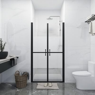 vidaXL Shower Door Half Frosted ESG (34.6"-35.8")x74.8"