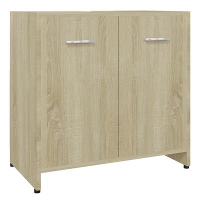 vidaXL Bathroom Cabinet Sonoma Oak 23.6"x13"x24" Engineered Wood