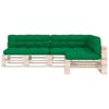 vidaXL Sofa Cushion Set of 7 Green Polyester 47.2 x 31.5 x 3.9 in