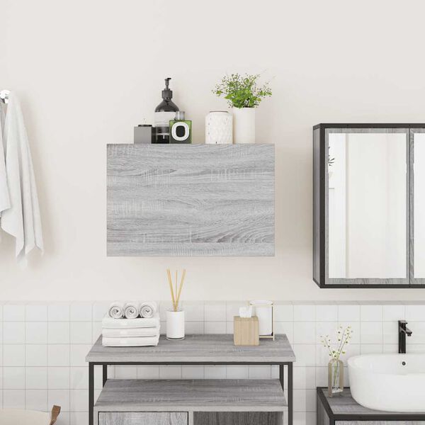 vidaXL Bathroom Wall Cabinet Grey Sonoma Engineered Wood Medium