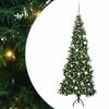 vidaXL Corner Artificial Christmas Tree Green 70.9" PVC and Metal
