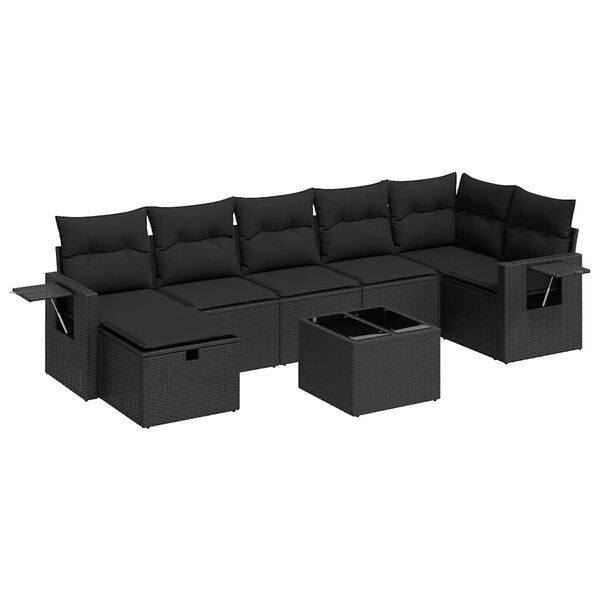 vidaXL Garden Sofa Set Black