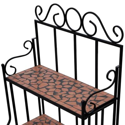 vidaXL Plant Stand Display Terracotta Color Mosaic Pattern