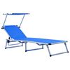 vidaXL Sun Lounger Blue Aluminum, Textilene Standard Foldable