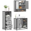 vidaXL Bathroom Furniture Set Grey Sonoma Engineered wood, metal, glass