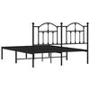 vidaXL Bed Frame Black Powder-Coated Steel King Size Bed Frame