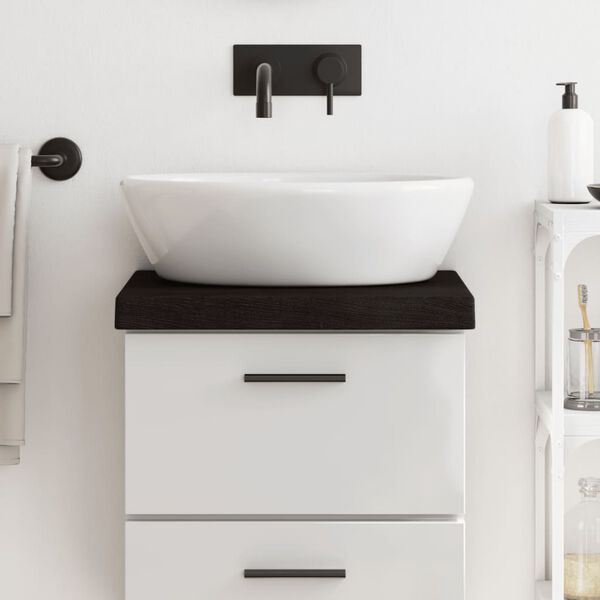 vidaXL Bathroom Countertop Dark Brown 15.7 x 11.8 x (0.8-2.4) " Treated Solid Wood