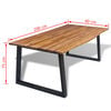 vidaXL Dining Table Brown and Black Solid Acacia Wood, Powder-Coated Steel