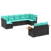 vidaXL Patio Sofa Set Black