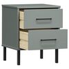 vidaXL Bedside Cabinet Grey Solid pine wood Compact Drawers