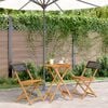 vidaXL Bistro Set Black Solid acacia wood and PE rattan 3-Piece Set