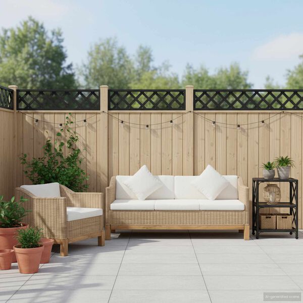 vidaXL Sofa Set Natural Natural rattan Medium Washable Covers Sofa Set