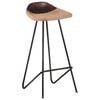 vidaXL Bar Stool Set of 4 Brown Real goat leather, powder-coated iron