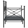 vidaXL Daybed With Trundle Black Steel Daybed With Trundle Rectangular
